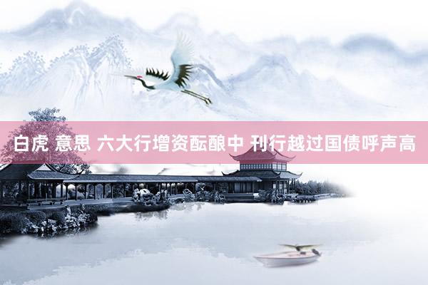 白虎 意思 六大行增资酝酿中 刊行越过国债呼声高