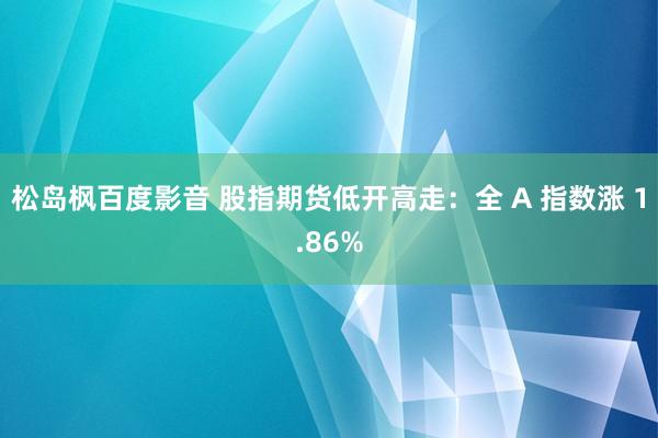 松岛枫百度影音 股指期货低开高走：全 A 指数涨 1.86%