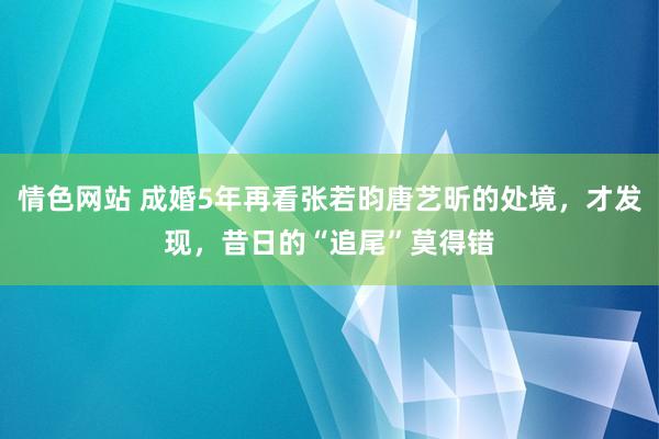 情色网站 成婚5年再看张若昀唐艺昕的处境，才发现，昔日的“追尾”莫得错