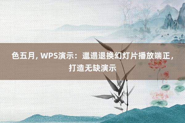 色五月， WPS演示：邋遢退换幻灯片播放端正，打造无缺演示