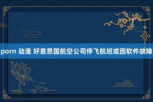 porn 动漫 好意思国航空公司停飞航班或因软件故障