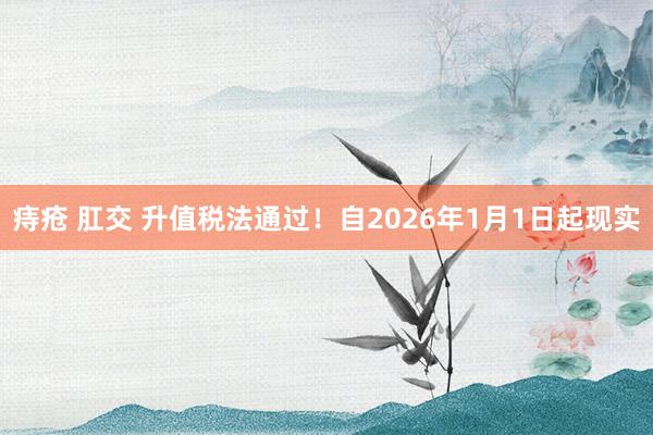 痔疮 肛交 升值税法通过！自2026年1月1日起现实
