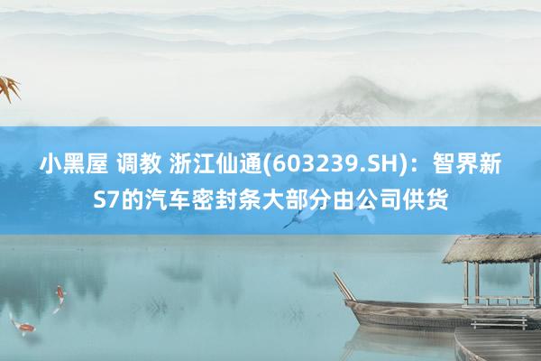 小黑屋 调教 浙江仙通(603239.SH)：智界新S7的汽车密封条大部分由公司供货