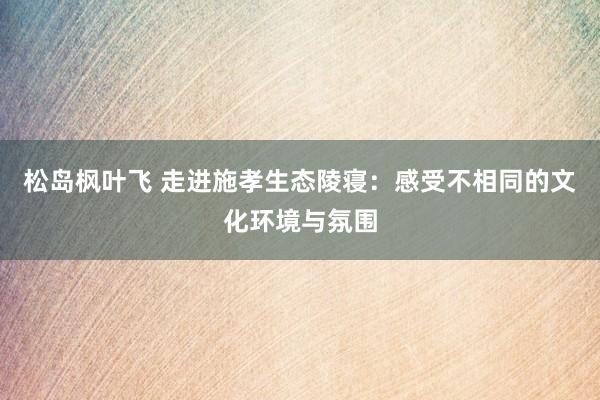 松岛枫叶飞 走进施孝生态陵寝：感受不相同的文化环境与氛围
