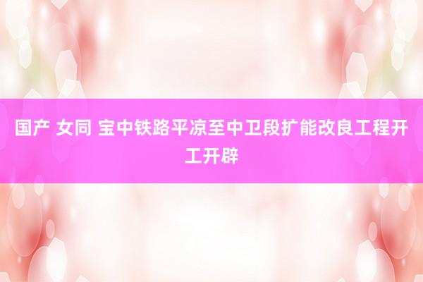 国产 女同 宝中铁路平凉至中卫段扩能改良工程开工开辟