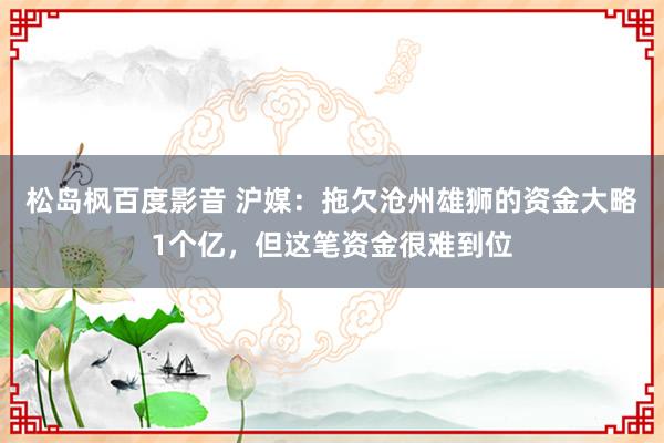 松岛枫百度影音 沪媒：拖欠沧州雄狮的资金大略1个亿，但这笔资金很难到位