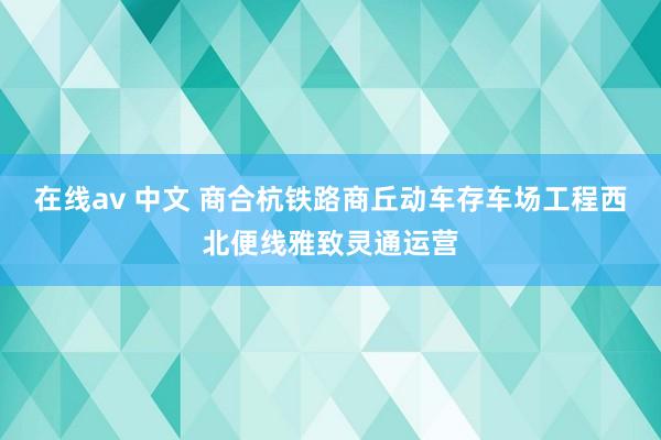 在线av 中文 商合杭铁路商丘动车存车场工程西北便线雅致灵通运营