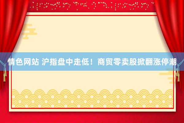 情色网站 沪指盘中走低！商贸零卖股掀翻涨停潮