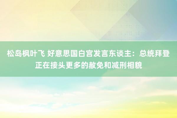 松岛枫叶飞 好意思国白宫发言东谈主：总统拜登正在接头更多的赦免和减刑相貌