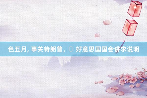 色五月， 事关特朗普，​好意思国国会讲求说明