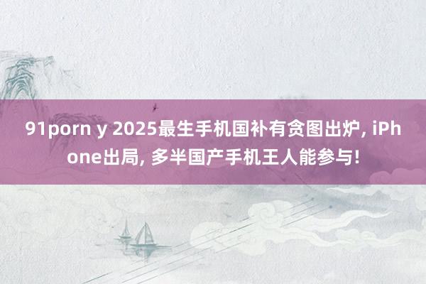 91porn y 2025最生手机国补有贪图出炉， iPhone出局， 多半国产手机王人能参与!