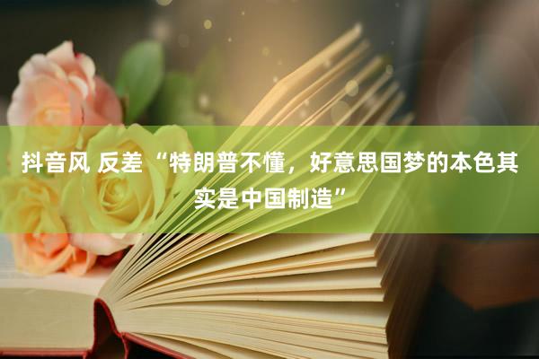 抖音风 反差 “特朗普不懂，好意思国梦的本色其实是中国制造”
