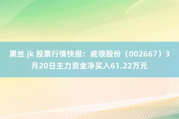 黑丝 jk 股票行情快报：威领股份（002667）3月20日主力资金净买入61.22万元