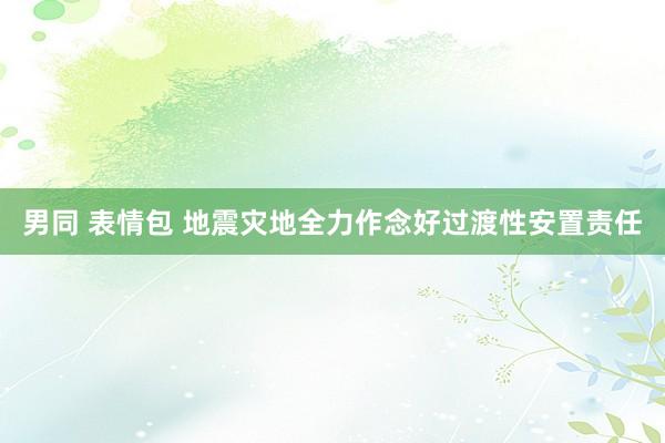 男同 表情包 地震灾地全力作念好过渡性安置责任