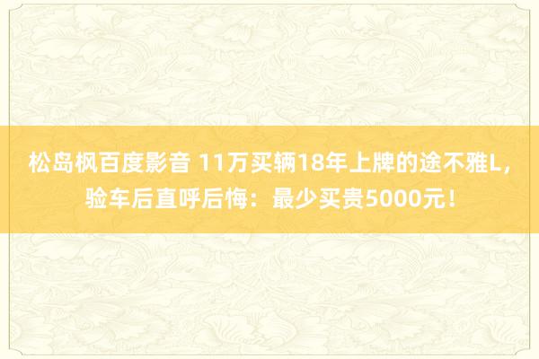 松岛枫百度影音 11万买辆18年上牌的途不雅L，验车后直呼后悔：最少买贵5000元！