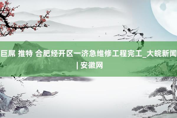 巨屌 推特 合肥经开区一济急维修工程完工_大皖新闻 | 安徽网