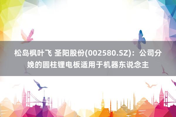 松岛枫叶飞 圣阳股份(002580.SZ)：公司分娩的圆柱锂电板适用于机器东说念主