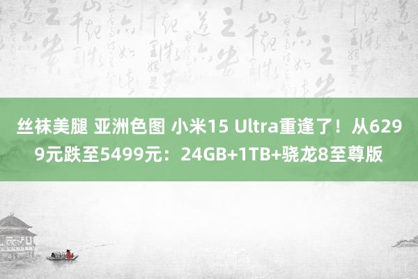 丝袜美腿 亚洲色图 小米15 Ultra重逢了！从6299元跌至5499元：24GB+1TB+骁龙8至尊版