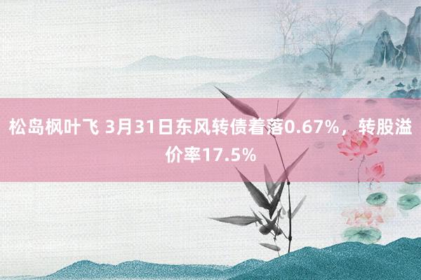 松岛枫叶飞 3月31日东风转债着落0.67%，转股溢价率17.5%