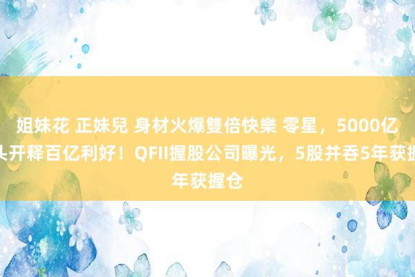 姐妹花 正妹兒 身材火爆雙倍快樂 零星，5000亿巨头开释百亿利好！QFII握股公司曝光，5股并吞5年获握仓