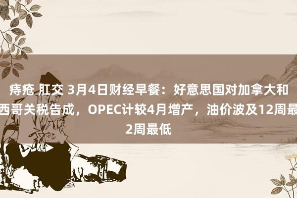 痔疮 肛交 3月4日财经早餐：好意思国对加拿大和墨西哥关税告成，OPEC计较4月增产，油价波及12周最低