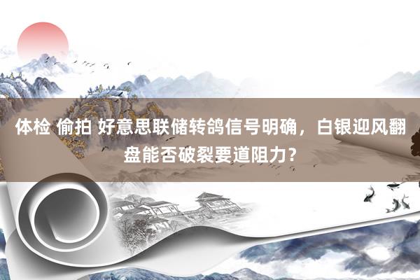 体检 偷拍 好意思联储转鸽信号明确，白银迎风翻盘能否破裂要道阻力？