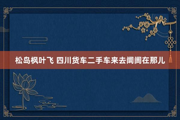 松岛枫叶飞 四川货车二手车来去阛阓在那儿