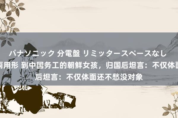 パナソニック 分電盤 リミッタースペースなし 露出・半埋込両用形 到中国务工的朝鲜女孩，归国后坦言：不仅体面还不愁没对象