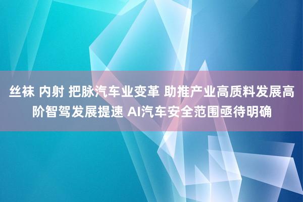 丝袜 内射 把脉汽车业变革 助推产业高质料发展高阶智驾发展提速 AI汽车安全范围亟待明确