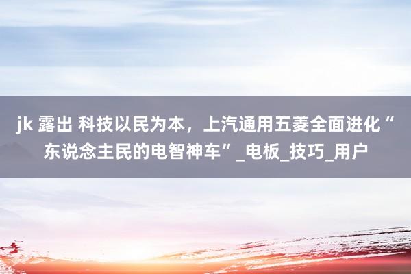 jk 露出 科技以民为本，上汽通用五菱全面进化“东说念主民的电智神车”_电板_技巧_用户