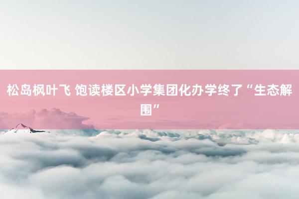 松岛枫叶飞 饱读楼区小学集团化办学终了“生态解围”