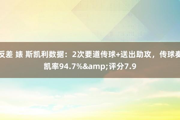 反差 婊 斯凯利数据：2次要道传球+送出助攻，传球奏凯率94.7%&评分7.9