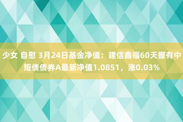 少女 自慰 3月24日基金净值：建信鑫福60天握有中短债债券A最新净值1.0851，涨0.03%