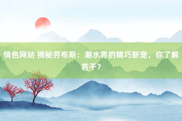 情色网站 揭秘劳布斯：潮水界的精巧新宠，你了解若干？