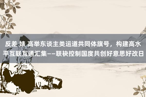 反差 婊 高举东谈主类运道共同体旗号，构建高水平互联互通汇集——联袂控制国度共创好意思好改日