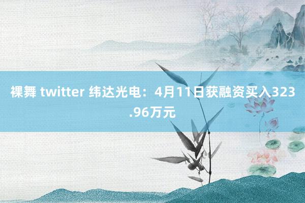 裸舞 twitter 纬达光电：4月11日获融资买入323.96万元