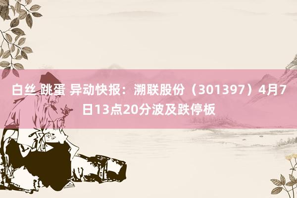 白丝 跳蛋 异动快报：溯联股份（301397）4月7日13点20分波及跌停板
