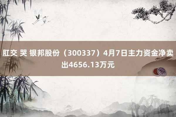 肛交 哭 银邦股份（300337）4月7日主力资金净卖出4656.13万元