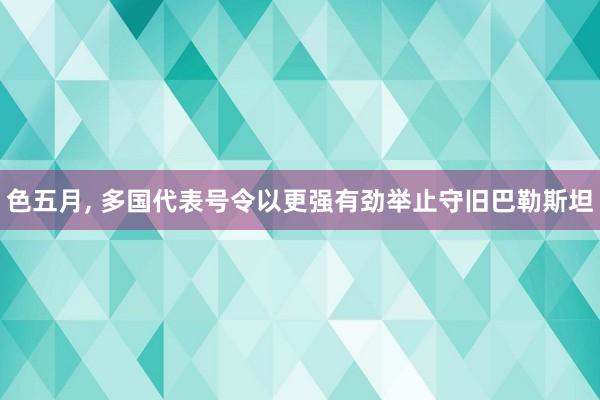 色五月， 多国代表号令以更强有劲举止守旧巴勒斯坦