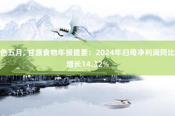 色五月， 甘源食物年报提要：2024年归母净利润同比增长14.32%