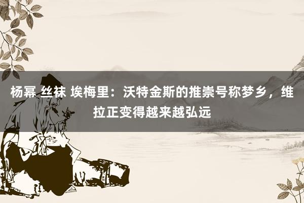 杨幂 丝袜 埃梅里：沃特金斯的推崇号称梦乡，维拉正变得越来越弘远
