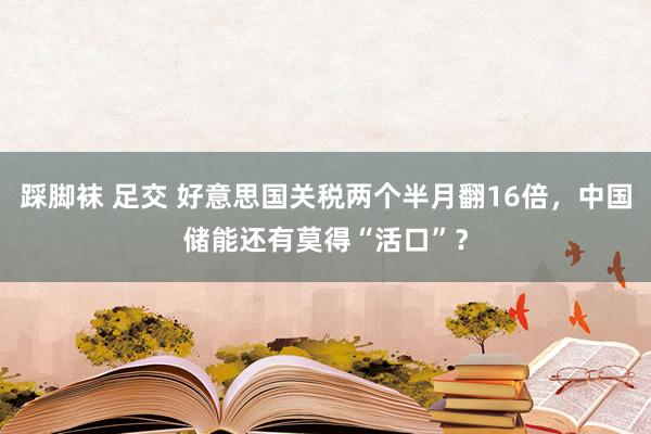踩脚袜 足交 好意思国关税两个半月翻16倍，中国储能还有莫得“活口”？
