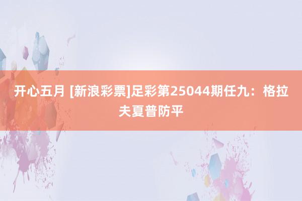 开心五月 [新浪彩票]足彩第25044期任九：格拉夫夏普防平