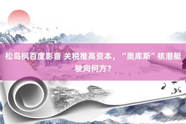 松岛枫百度影音 关税推高资本，“奥库斯”核潜艇驶向何方？